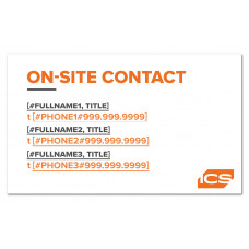 ICS On-Site Contact, Entrance Sign, 3 NAMES (30" x 18" banner)