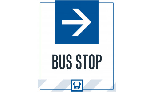 Bus Stop Right Arrow, 36"x42"