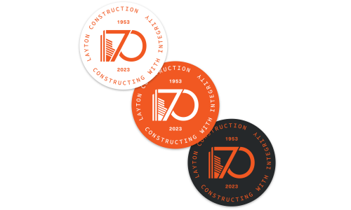 70th Anniversary Hard Hat Decal-PACK of 48 (Circle)