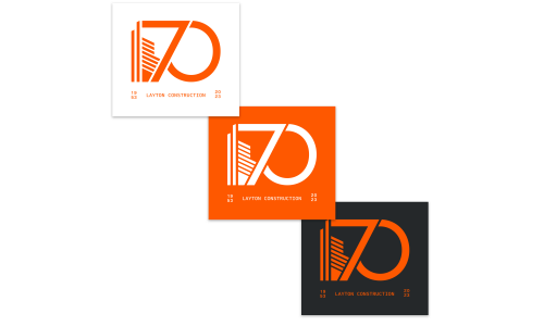 70th Anniversary Hard Hat Decal-PACK of 48 (Rectangle)