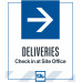 Deliveries Check In Right Arrow, 36"x42"