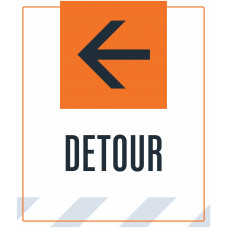 Detour Left Arrow, 36"x42"