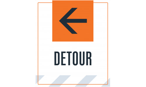 Detour Left Arrow, 36"x42"