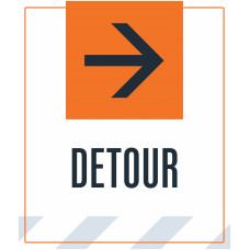 Detour Right Arrow, 36"x42"