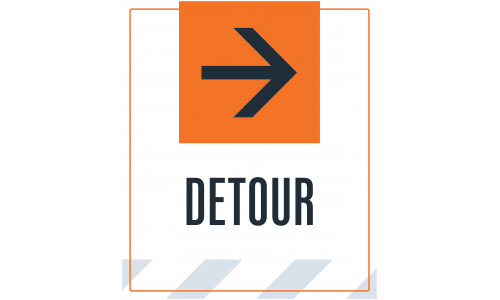 Detour Right Arrow, 36"x42"