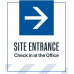 Site Entrance Check In Right Arrow, 36"x42"
