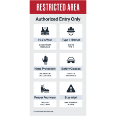 Entry PPE Restricted Area, 46"x94"
