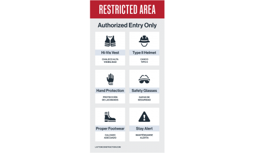 Entry PPE Restricted Area, 46"x94"