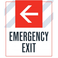 Emergency Exit Left Arrow, 36"x42"