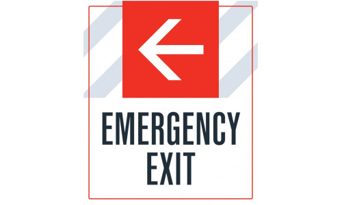 Emergency Exit Left Arrow, 36"x42"