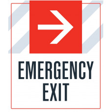 Emergency Exit Right Arrow, 36"x42"