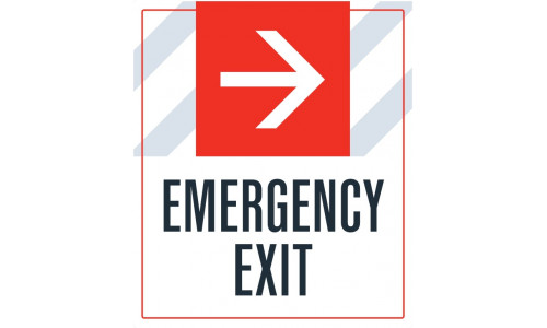 Emergency Exit Right Arrow, 36"x42"