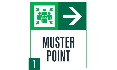 Muster Point Right Arrow, 36"x42" Muster Point Right Arrow, 36"x42"