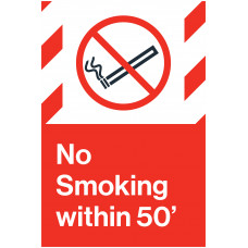 No Smoking Within 50', 24"x36"