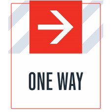 One Way Right Arrow, 36"x42"