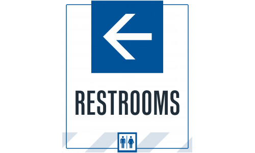 Restrooms Left Arrow, 36"x42"