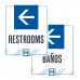 Restrooms Left Arrow, 36"x42"