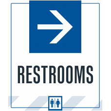 Restrooms Right Arrow, 36"x42"