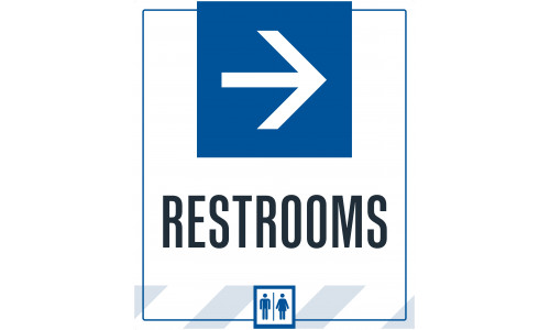 Restrooms Right Arrow, 36"x42"