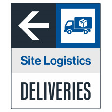 Site Logistics Deliveries Icon, Left Arrow, 36"x42"