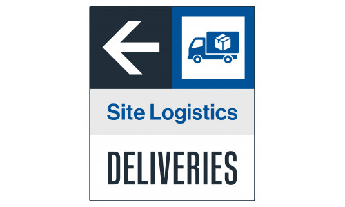 Site Logistics Deliveries Icon, Left Arrow, 36"x42"