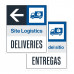 Site Logistics Deliveries Icon, Left Arrow, 36"x42"