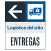 Site Logistics Deliveries Icon, Left Arrow, 36"x42"
