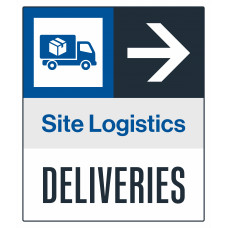 Site Logistics Deliveries Icon, Right Arrow, 36"x42"