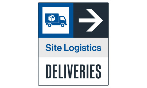 Site Logistics Deliveries Icon, Right Arrow, 36"x42"