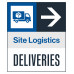 Site Logistics Deliveries Icon, Right Arrow, 36"x42"