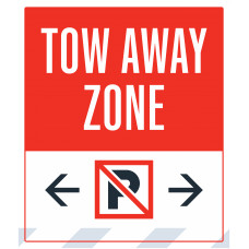 Tow Away Zone Double Arrows, 36"x42"