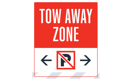 Tow Away Zone Double Arrows, 36"x42"