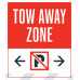 Tow Away Zone Double Arrows, 36"x42"
