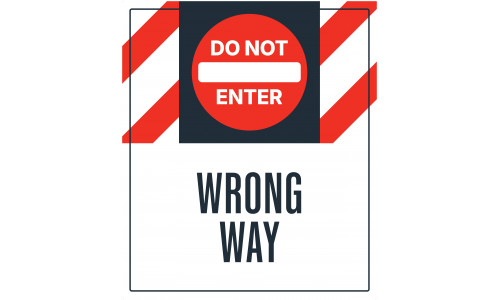 Do Not Enter Wrong Way, 36"x42"
