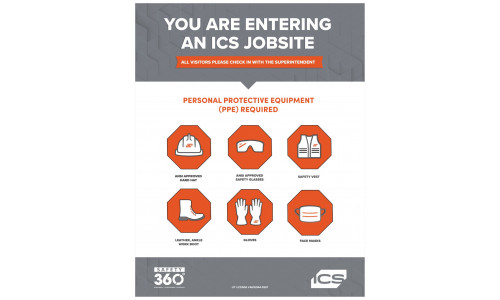ICS Banner-You Are Now Entering and ICS Jobsite (36"x46" banner)